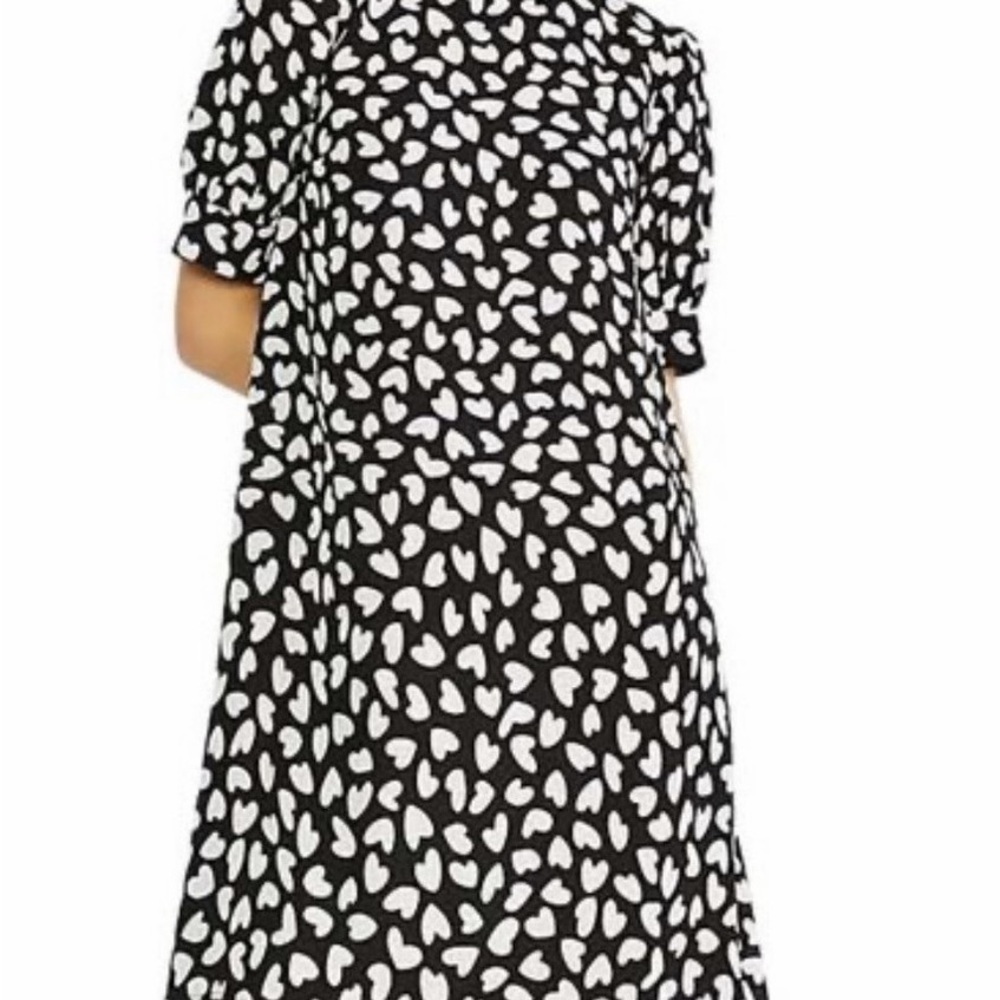 Ann Taylor Black and White Heart Midi Dress